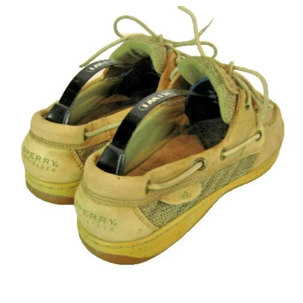 Mens Sperry Topsider Tan  Leather Deck Boat Shoes sz 9M--R1